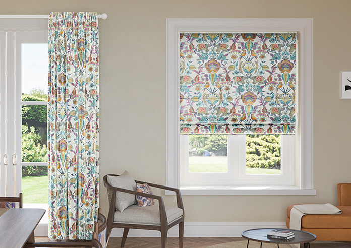 Bangalore Faux Silk, Azure Glow - Motorised Roman Blind - Image 3